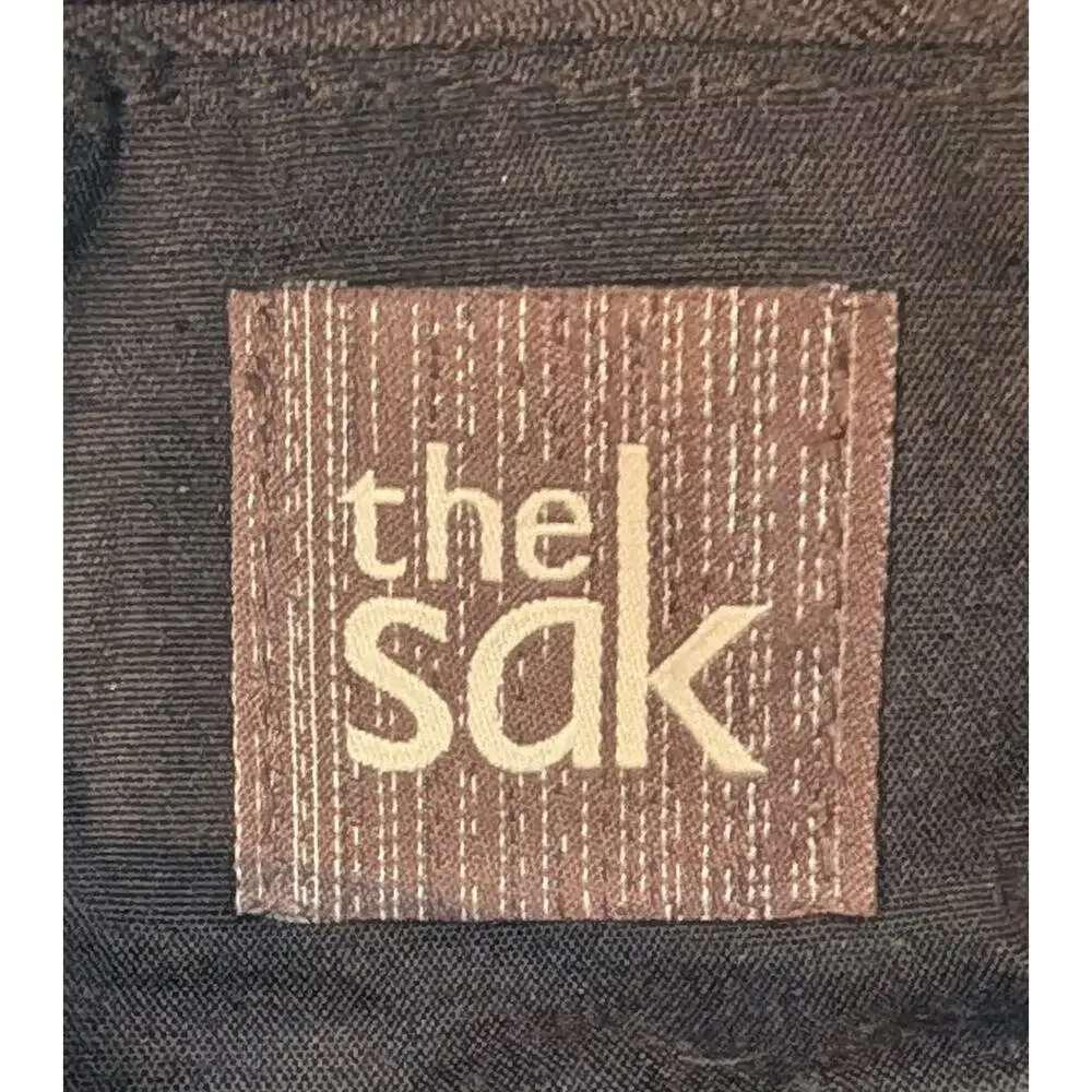 The Sak Kedzie Brown Pebbled Leather Bucket Hobo Bag Gold Hardware